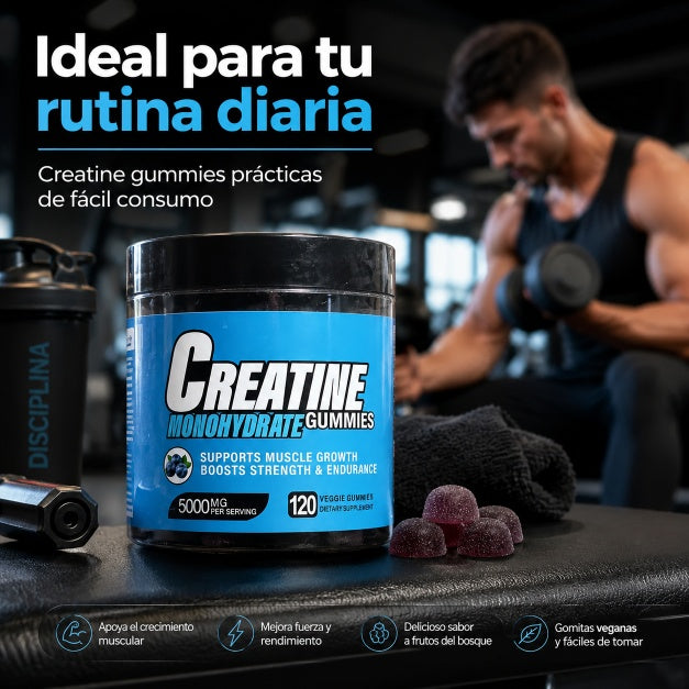 Creatina Monohidratada en Gummies Sabor Blueberry (120 Un.)